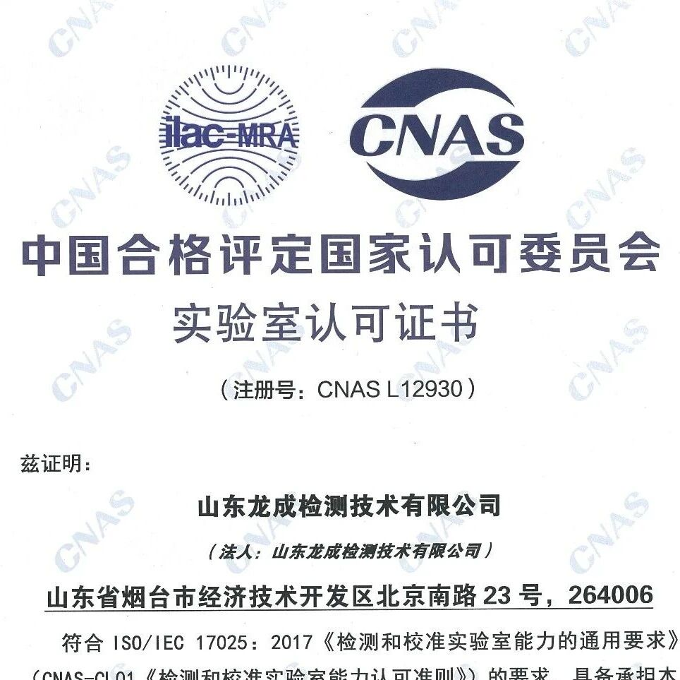 喜讯！龙成检测CNAS换证评审顺利通过！